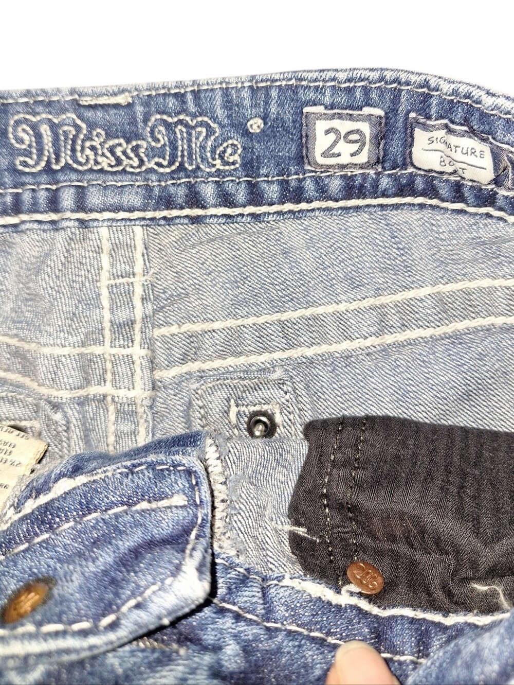 Miss Me Jeans Light Blue Embroidered Boot Cut 29/34 - Picture 3 of 3